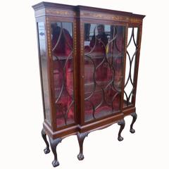 Antique Victorian Mahogany Inlaid Vitrine