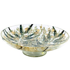 Vintage Decorative Plexiglass Bowl or Basket with Wheat Inclusions