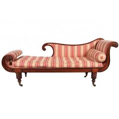 Antique English Regency Mahogany Recamiere, circa 1840