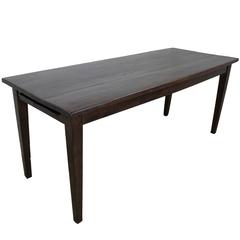 Antique Chestnut Farm Table with Bread Slide 8