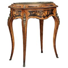 19th Century French Inlaid Kingwood Bijouterie Table