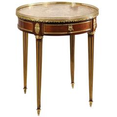 19th Century Louis XVI Style Gueridon in Mahogany with Marble Top, circa 1880