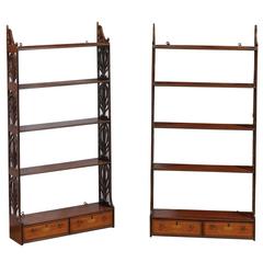 Pair of Antique English Hanging Wall Shelves