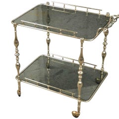 Italian Cocktail Cart in Silvered Metal