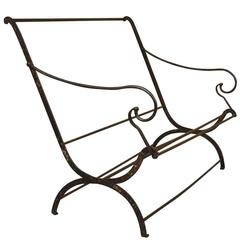 French 18th Century Collapsible Bench, Settee in Iron 11
