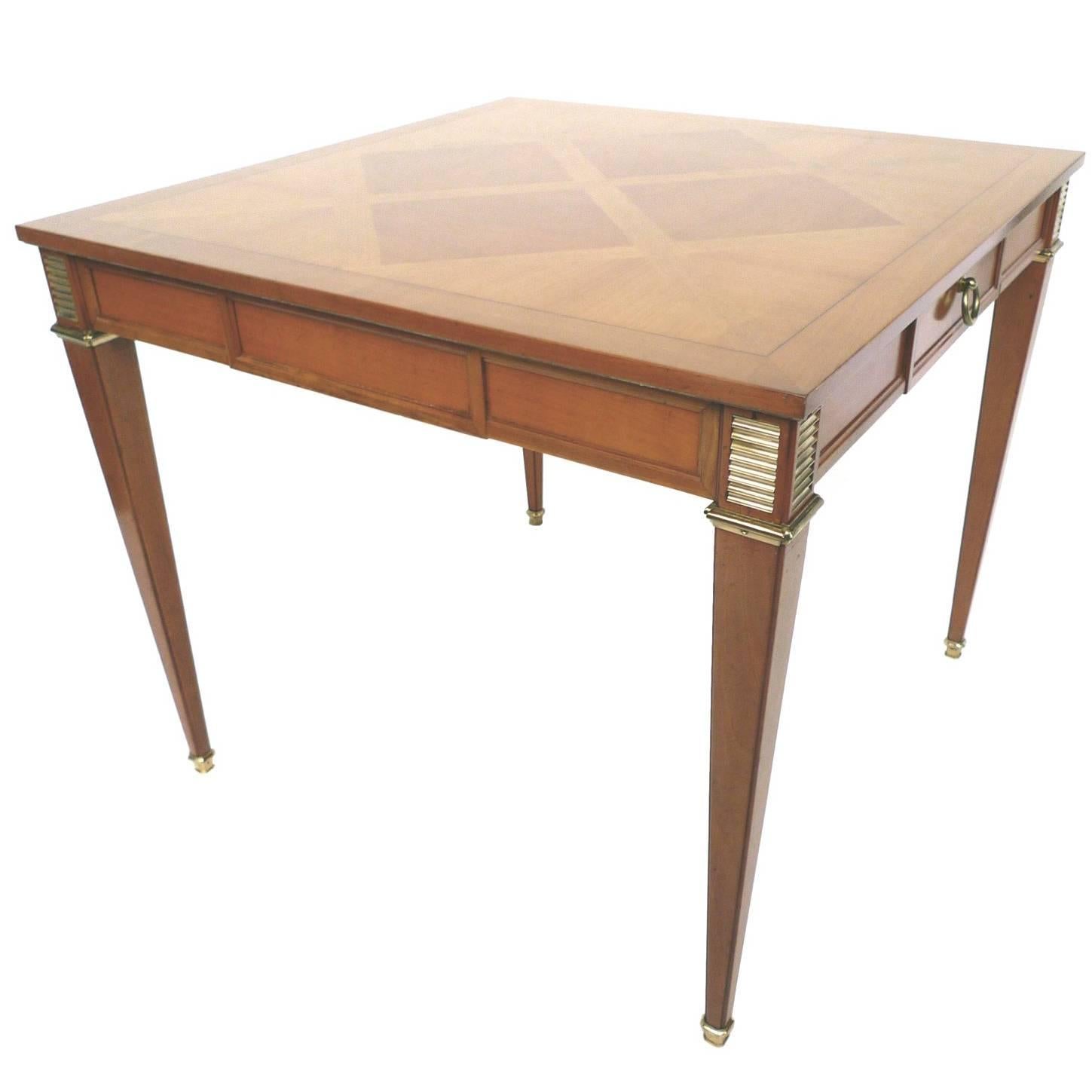 Mid-20th Century Blond Mahogany Game Table by Baker Furniture
