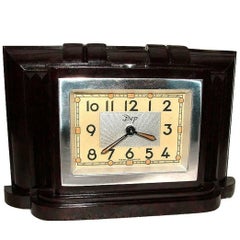 Art Deco Very Attractive Miniature 1930s French Bakelite Clock by Dep