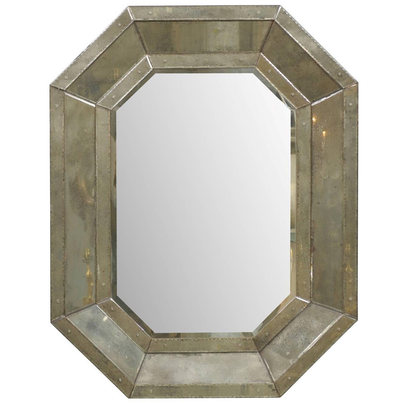 An Octagonal-Shaped Venetian Style Mirror with Beveled Surround