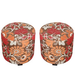 Pufs Bohemios Vintage en Terciopelo Postmodernos Taburetes Tapizados Estilo Años 70