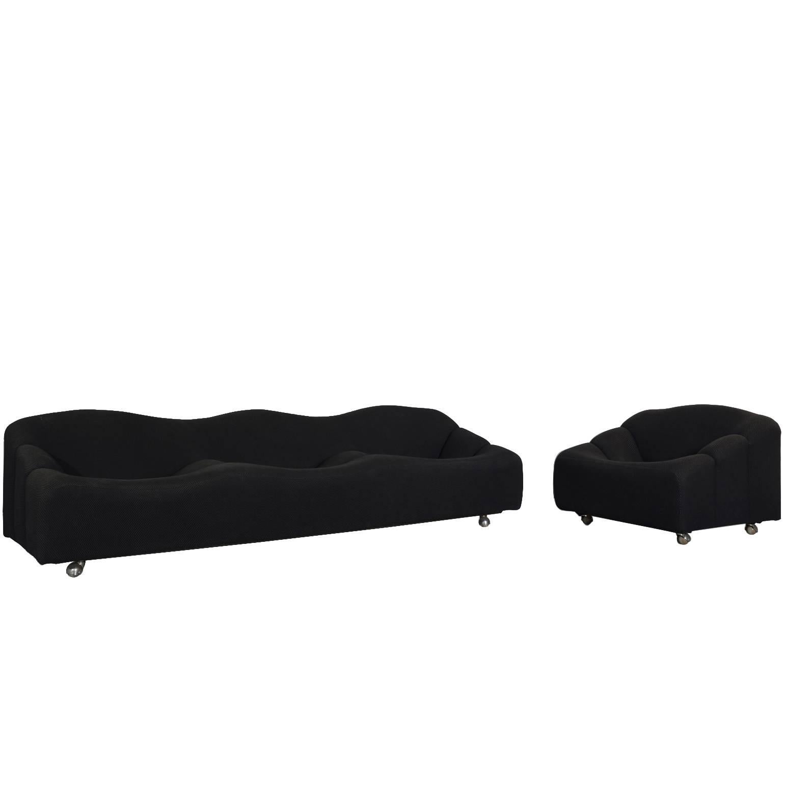 Pierre Paulin Early Edition Sofa and Chair of the ABCD Series for Artifort