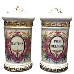 Antique Pair of 19th Century French Apothecary Jars