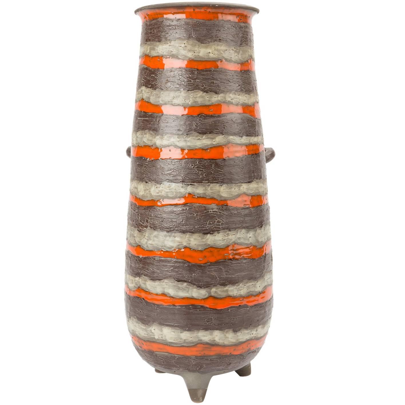 Signed Glazed Ceramic Vase by Cau .G Bitossi and Figli 2016 For Sale