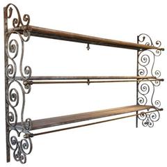 19th Century Large French Patisserie Wall Rack 1