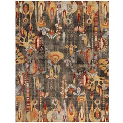 Art Deco Rug, Carpet from India Multi Colored Hand Woven Rug