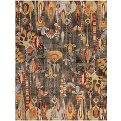 Art Deco Rug, Carpet from India Multi Colored Hand Woven Rug 