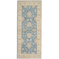 Tapis de couloir faits main, tapis de couloir Ziegler bleu