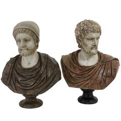 Pair of Impressive Lifesize Greco-Roman Marble Busts