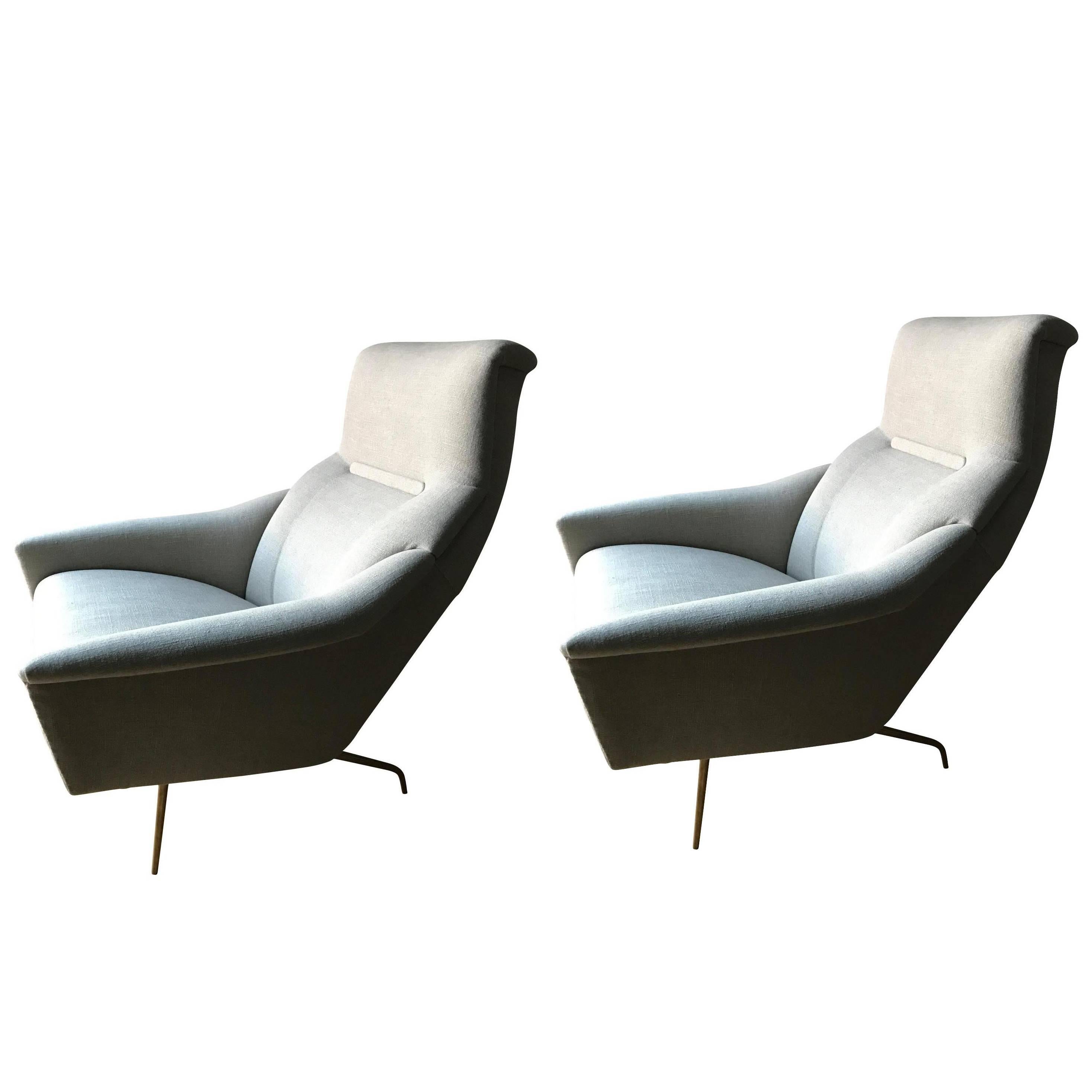 Mid-Century Pair of Guy Besnard Chairs, France, 1960s