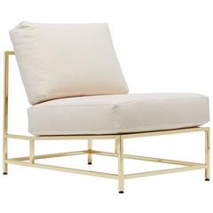 Natural Canvas and Polished Brass Chair 12