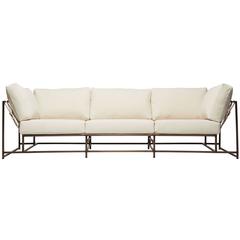 Natural Canvas and Antique Copper Sofa 12