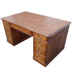 Antique Large Victorian Oak Partners Desk