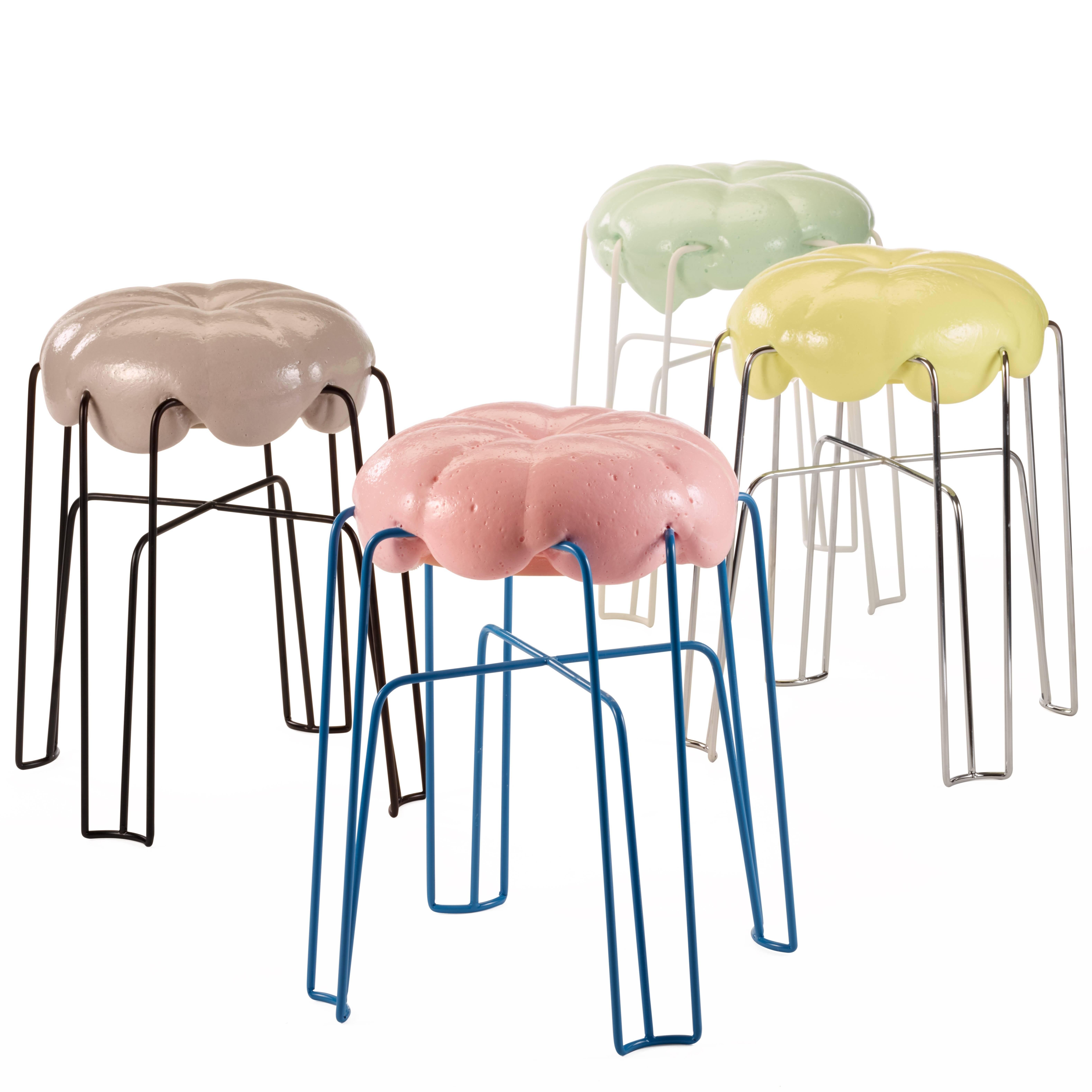 Marshmallow stool by Paul Ketz in sugarpink polyurethane foam and steel

Designed by Paul Ketz
Contemporary, Germany, 2016
Polyurethane Foam (non-toxic, UV stabile), steel
Measures: H 19.25 in, W 14.5 in, D 14.5 in

Each stool is unique as there is