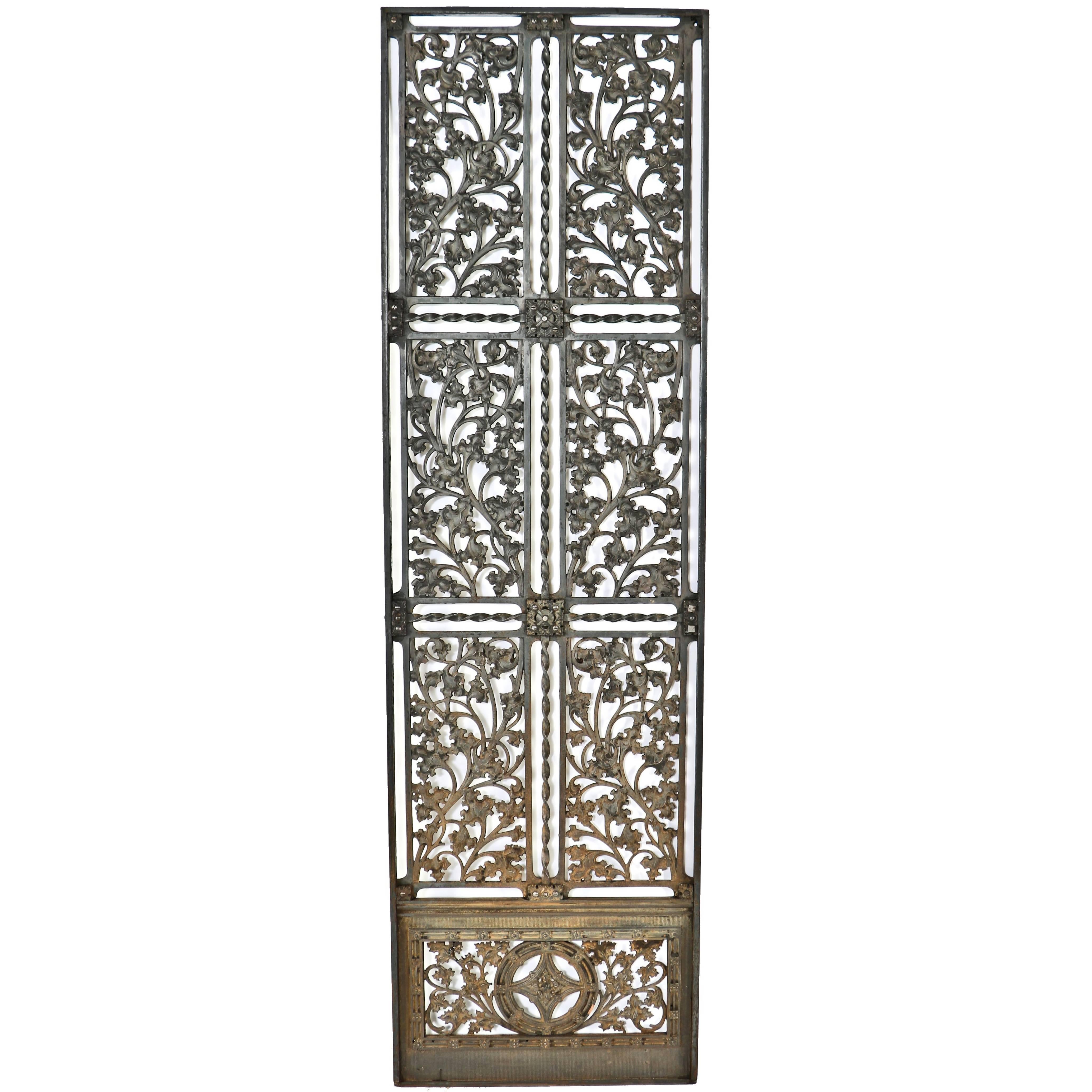 Late 19th Century Cast Iron Elevator Lobby Door from The Fisher Building For Sale