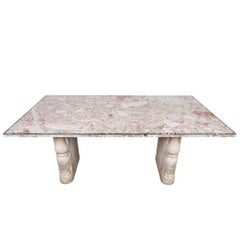 Turn-of-the-Century, Inlaid Marble Table with Excellent Provenance