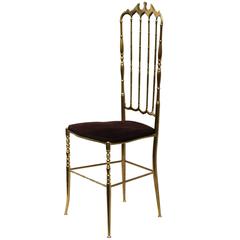 1950s Elegant Italian Brass Chiavari Chair