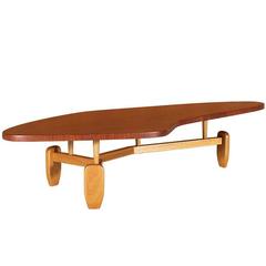 John Keal “Outrigger” Floating Top Coffee Table for Brown Saltman