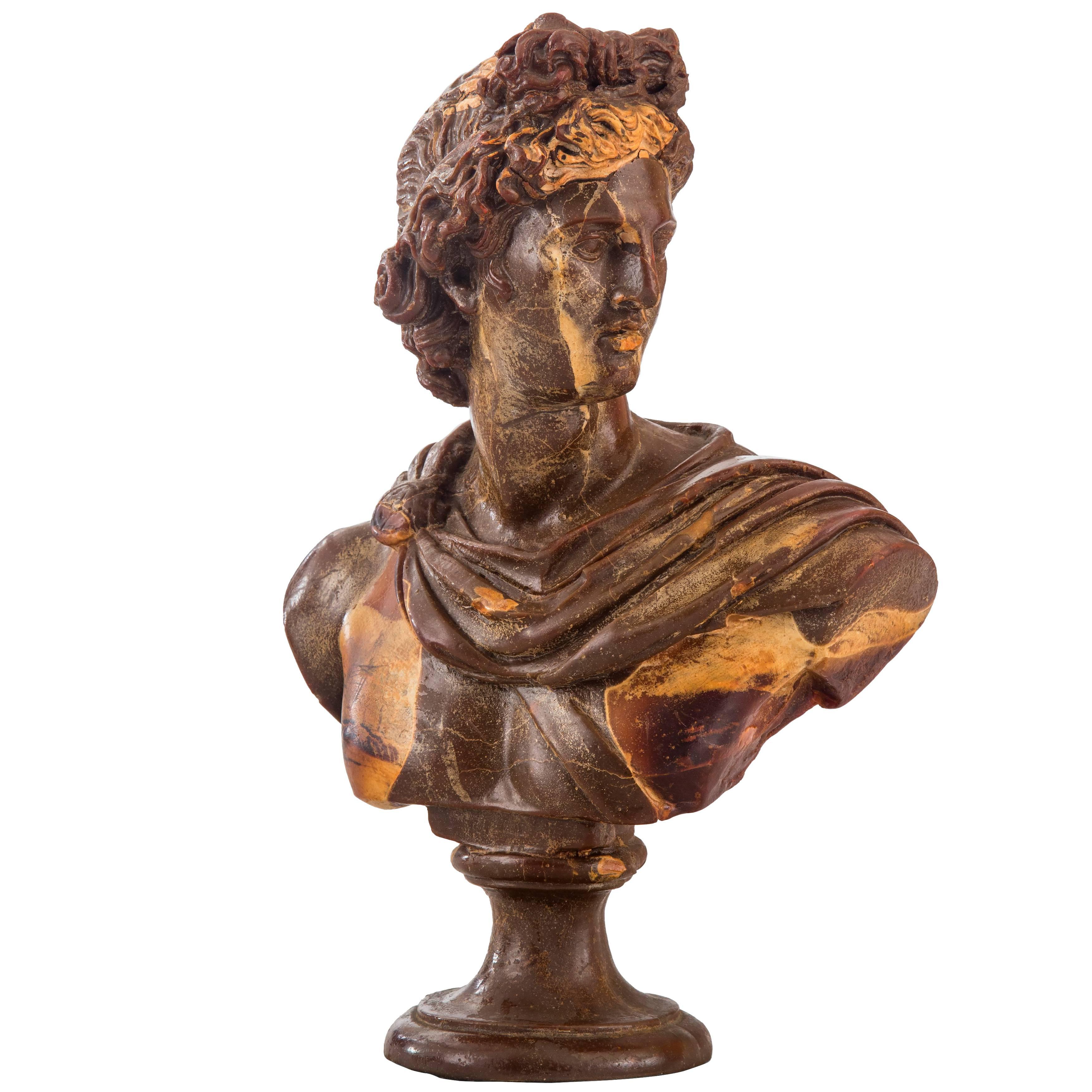 An Unusual Composition Bust of Apollo