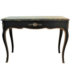 French Style Top Writing Table with Faux Stone Top
