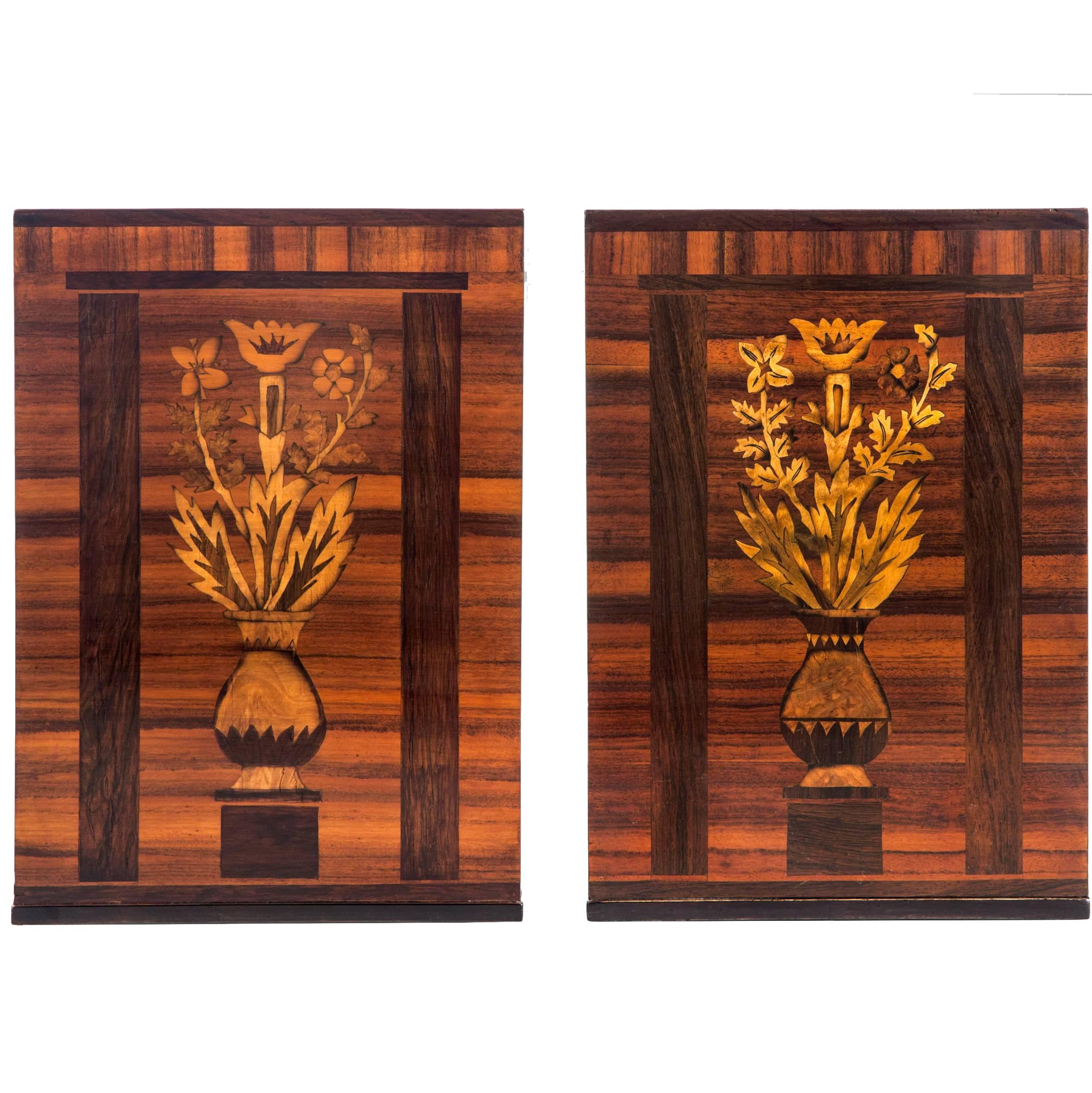 Carl Malmsten, Pair of Swedish Grace Period Marquetry Bookends
