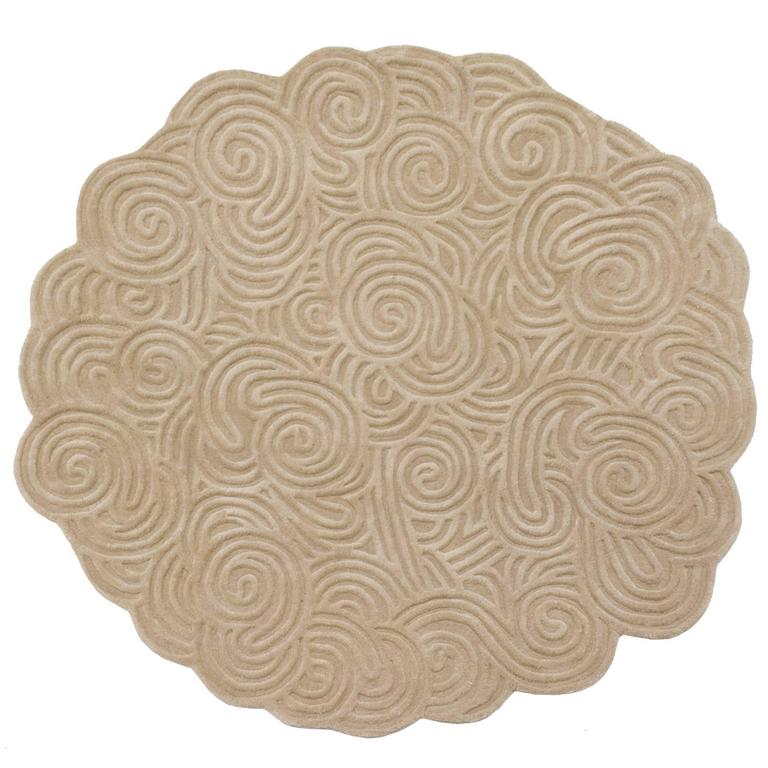 Karesansui Round Wool Rug in Sand by Matteo Cibic for Scarlet Splendour ...