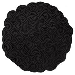 Karesansui Round Wool Rug in Rock Black by Matteo Cibic for Scarlet Splendour