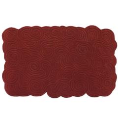 Karesansui Rectangular Wool Rug in Berry (Red) by Matteo Cibic for Scarlet Splen