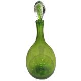Grande carafe américaine des années 1960 en verre vert pomme soufflé à la main par Blenko Glassworks