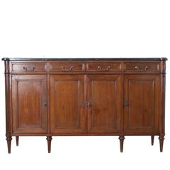 French 19th Century Mahogany Louis XVI Enfilade with Marble Top