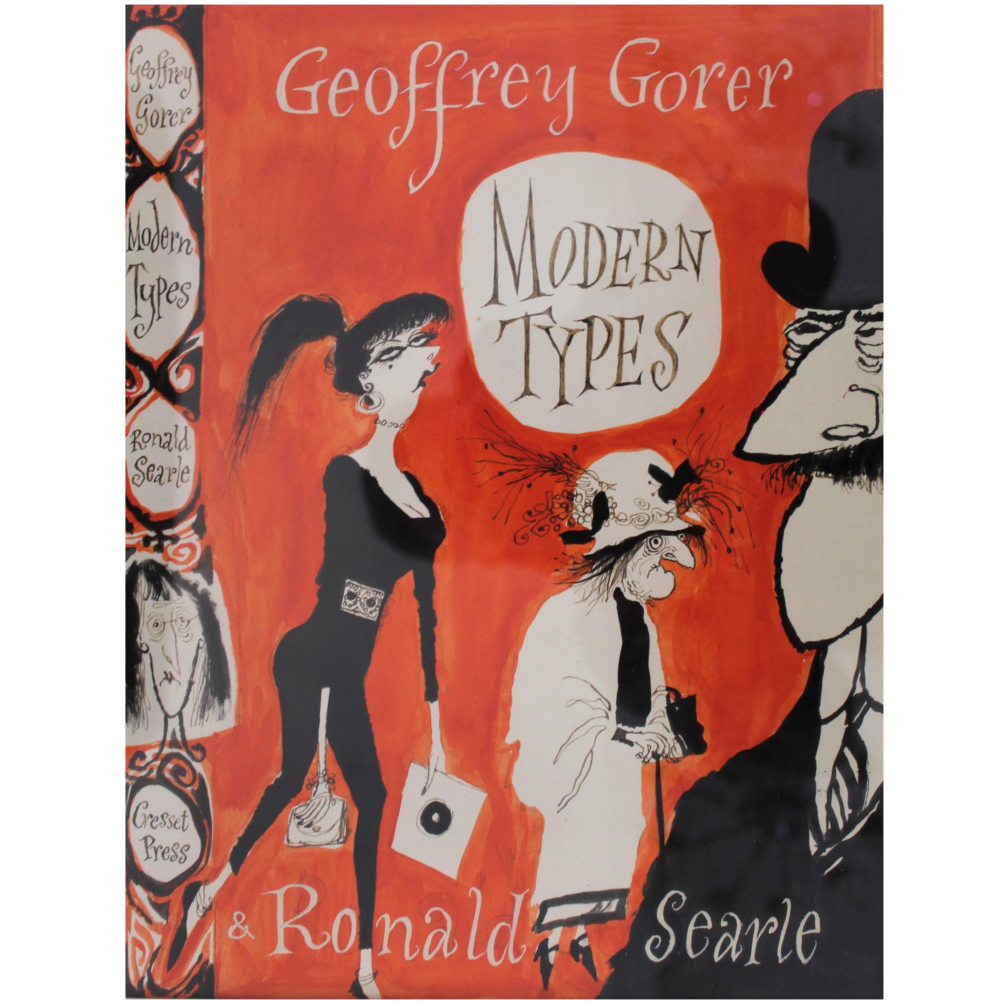 Ronald Searle Painting for 'Modern Types' Book Cover For Sale