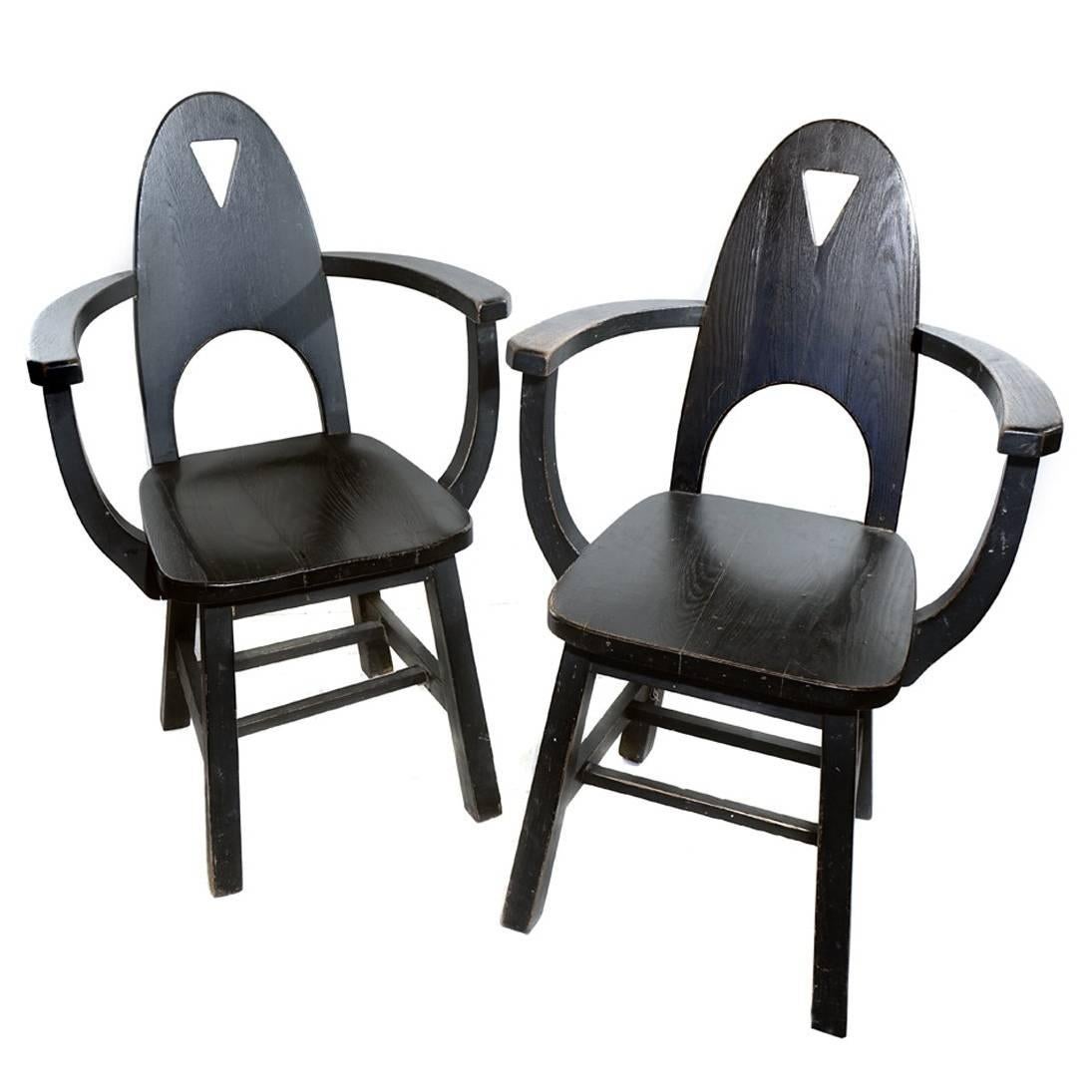 Limbert Style Arts and Crafts Armchairs