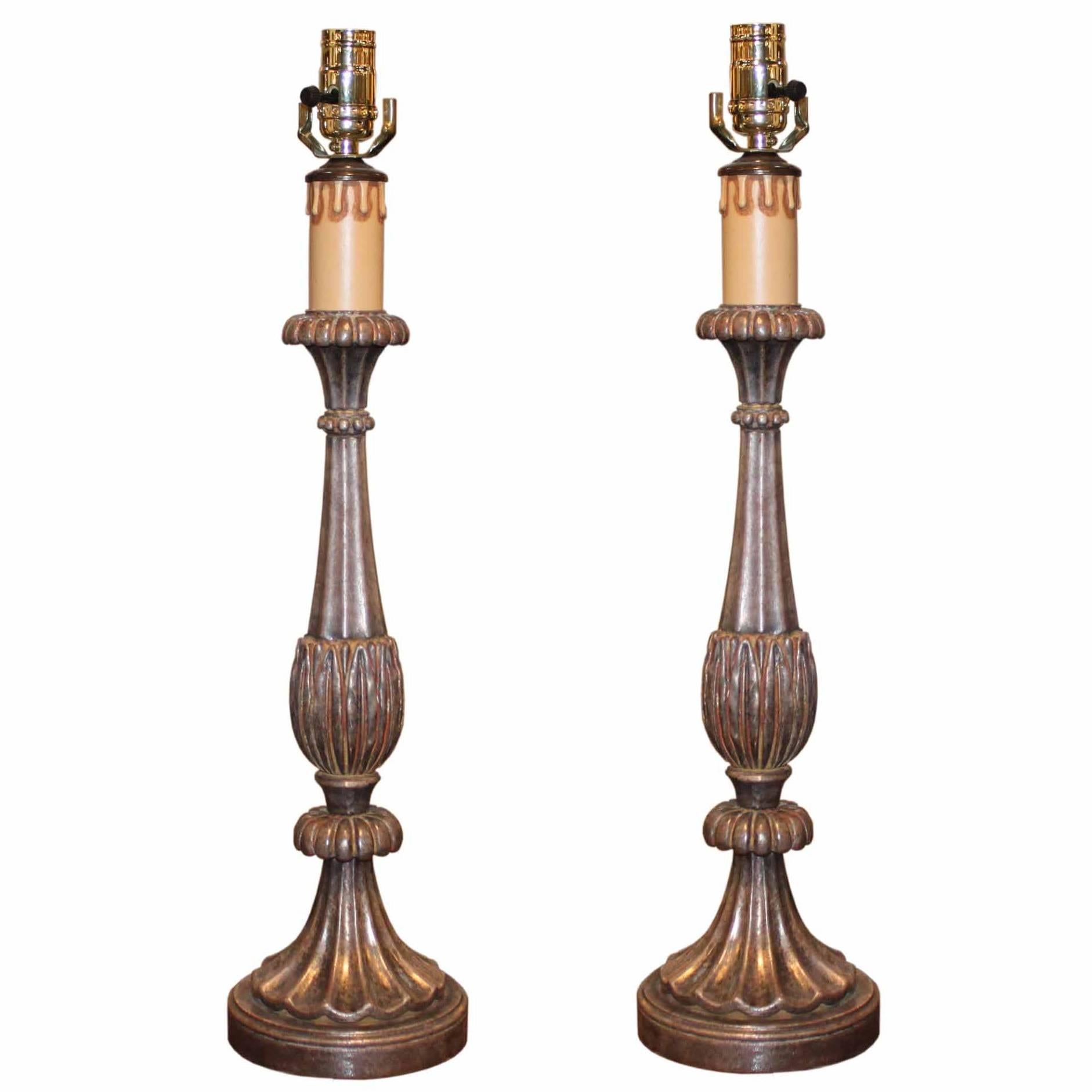 Italian Hand Carved Table Lamp