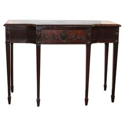 English Regency Mahogany Console Table with Receding Sides from the 1850s