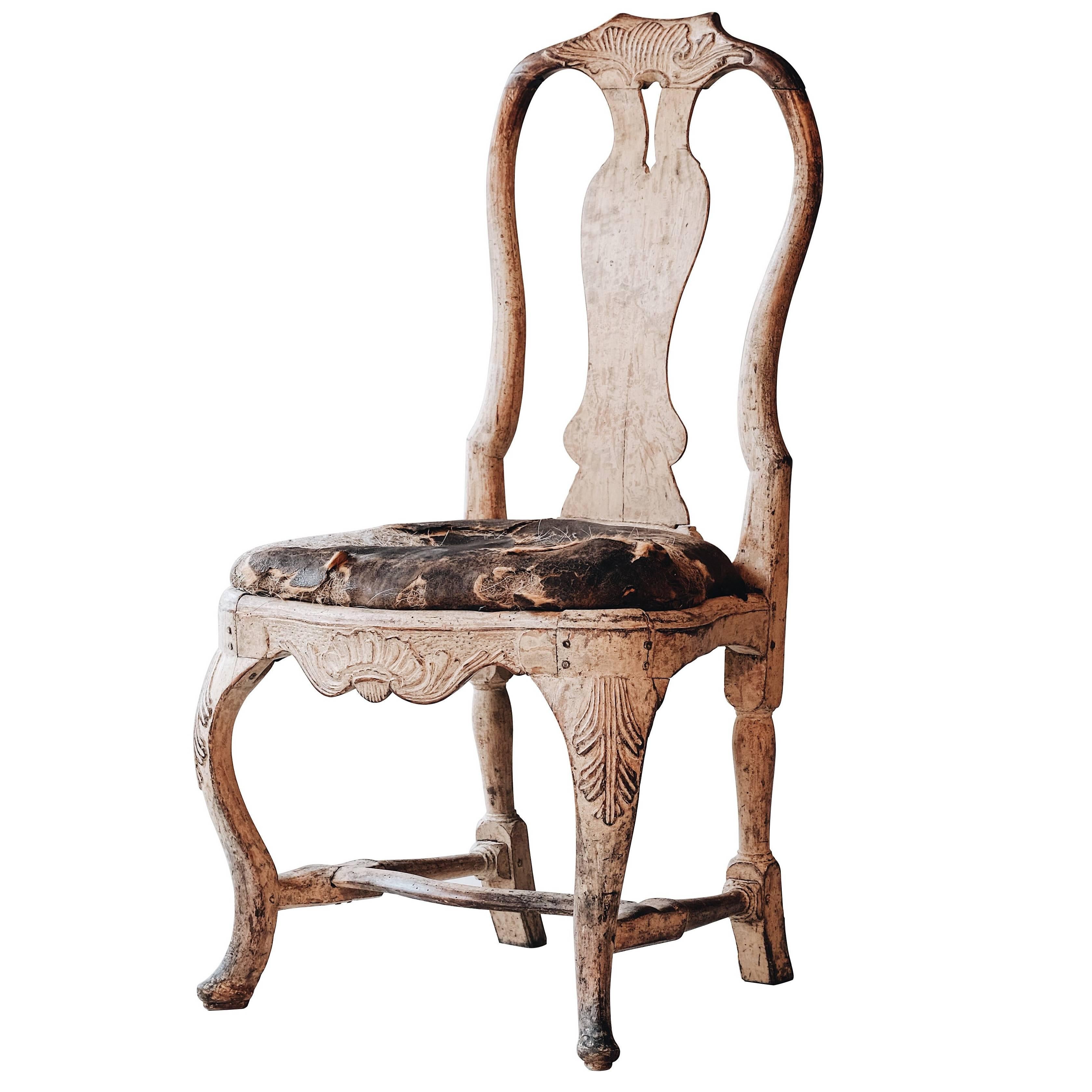 Fine Swedish 18th Century Rococo Chair