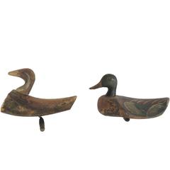 Antique Painted Wooden Ducks