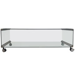 Chrome and Glass Coffee Table, by Pierangelo Galotti for Galotti & Radice, 1975