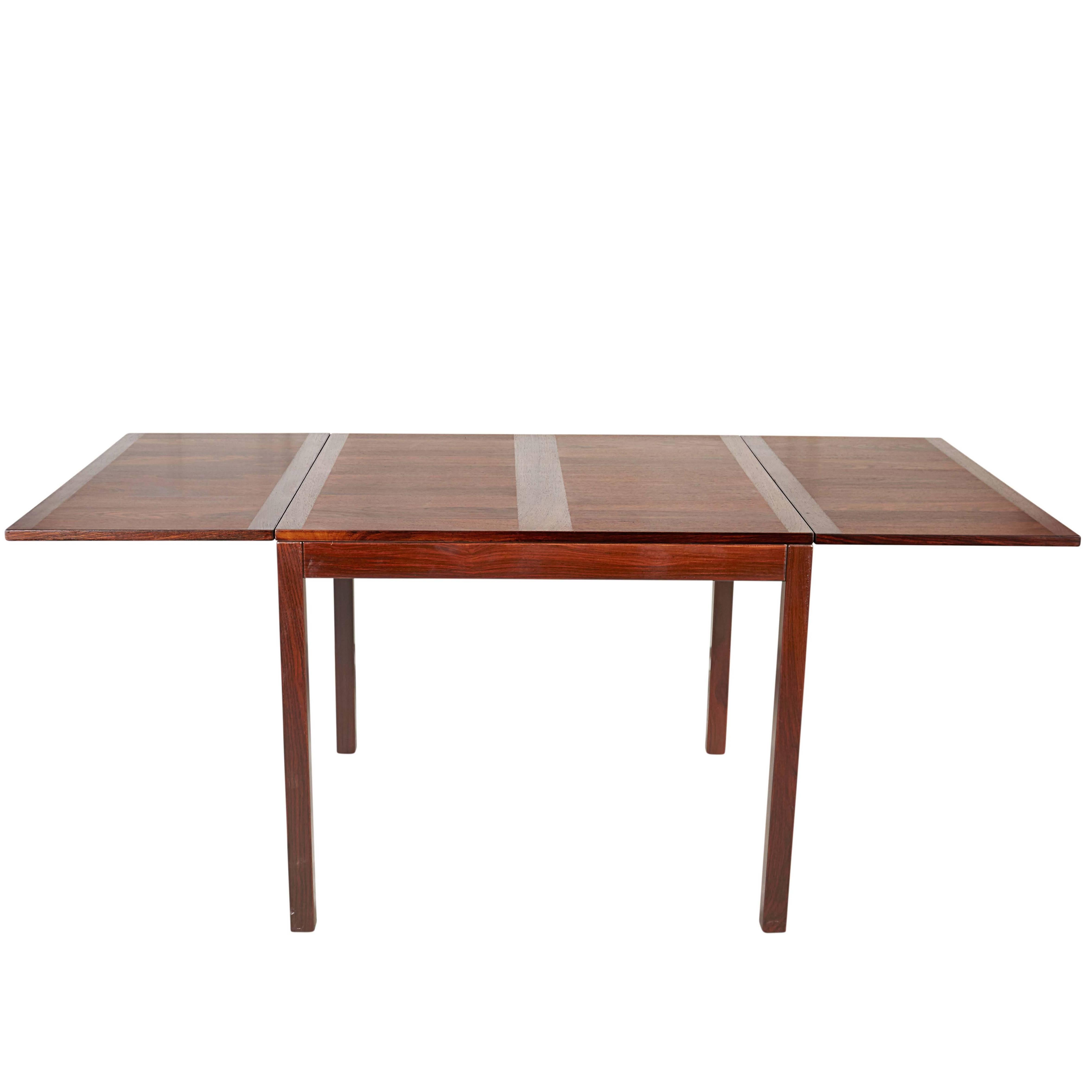 Rosewood Drop Leaf Dining Table by Kai Winding For Sale