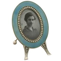 Antique Norwegian Silver and Enamel Photograph Frame 7
