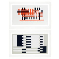 Paire de lithographies de Josef Albers de Formulation and Articulation