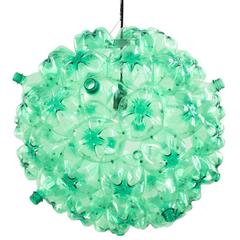 Green Bubble Chandelier from Souda, Modern Pendant Made from Recycled Bottles