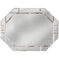 Stylized Octagonal Mirror Framed Mirror by Carol Canner for Carvers' Guild